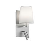 Trio Leuchten - Lámpara de pared moderna de acero | Plateado | níquel mate con pantalla blanca, incluye LED - Merlot | Salón | Dormitorio | Cocina - Metal, otros - | E14