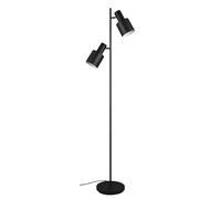 Trio Leuchten Lámpara de pie AGUDO 419400232, Negro metal mate/Beige/Café, excl. 3x E27