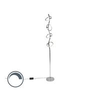 Trio Leuchten - Lámpara de pie de diseño | Lámpara de pie | Lámpara de pie | Lámpara | Lámpara cromada con LED y regulador de intensidad - Regulador de intensidad Olympia | Regulable | Salón | Dormito