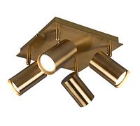 Trio Lighting Marley downlight de techo, latón envejecido, 4 luces