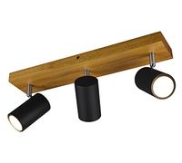 Trio Lighting Marley downlight de techo, negro mate, 3 luces