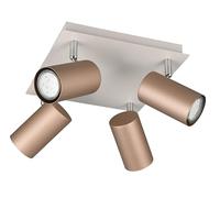 Trio Leuchten Plafón MARLEY 802430465, Metal Coffee/Warm Grey, excl. 4x GU10