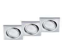 Trio Leuchten Rila 650210306 - Juego de 3 focos LED empotrables (metal cromado, incluye 3 bombillas LED de 5 W)