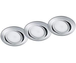 Trio Leuchten Rila 650310306 - Juego de 3 focos led empotrables (metal cromado, incluye 3 bombillas LED de 5 W)