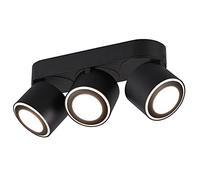 Trio Leuchten Taurus 652910332 - Lámpara led de techo (3 bombillas de 3,5 W y 3 bombillas LED de 1,5 W), color negro mate