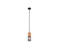 Trio Leuchten Tosh 304300132 - Lámpara de techo (metal mate, madera, no incluye 1 bombilla E27)