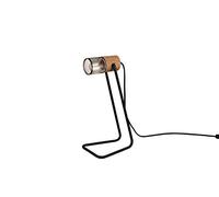 Trio Leuchten Tosh 504300132 - Lámpara de mesa (metal negro mate, madera, no incluye 1 bombilla E14)