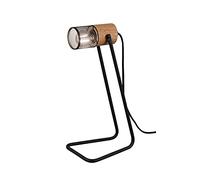 Trio Leuchten Tosh 504300132 - Lámpara de mesa (metal negro mate, madera, no incluye 1 bombilla E14)