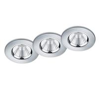 Trio Leuchten Zagros 650710306 - Juego de 3 bombillas led empotrables (metal cromado, incluye 3 bombillas LED de 5,5 W)