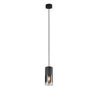 Trio-Leuchten Lámpara colgante Robin – metal negro mate, cristal ahumado, E27