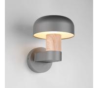 Trio Lighting Aplique de exterior Fraser, gris/aspecto madera, aluminio, IP54, E27