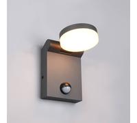 Trio Lighting Aplique de exterior LED Adour, antracita, sensor, inclinable, CCT