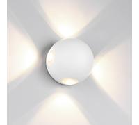 Trio Lighting Aplique de exterior LED Avisio, blanco mate, 4 luces, semicircular
