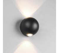Trio Lighting Aplique de exterior LED Avisio, negro, 2 luces, semicircular