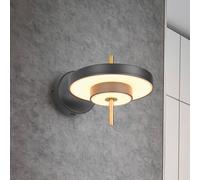 Trio Lighting Aplique de pared LED Keaton, negro/dorado Ø 20 cm Metal, CCT