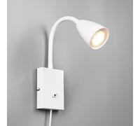 Trio Lighting Aplique de pared Wanda con enchufe, blanco mate