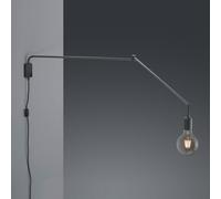 Trio Lighting Aplique Line con cable + enchufe, negro