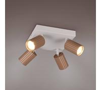 Trio Lighting Downlight Soka, marrón/gris, longitud 20 cm, metal, 4 luces.