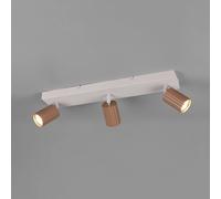 Trio Lighting Downlight Soka, marrón/gris, longitud 50 cm, metal, 3 luces.