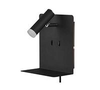 Trio Lighting Aplique de pared LED Element con estante negro mate