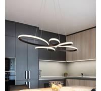 Trio Lighting Fly lámpara colgante LED, negro mate, 3.000 K, 83 cm x 45 cm
