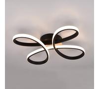 Trio Lighting Fly Plafón LED, negro mate, 3.000 K, 40 cm x 40 cm