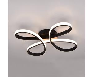 Trio Lighting Fly Plafón LED, negro mate, 3.000 K, 40 cm x 40 cm