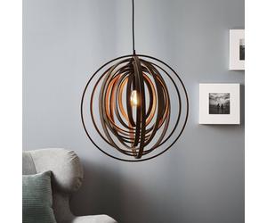 Trio Lighting Lámpara colgante Boolan atípica, pantalla marrón