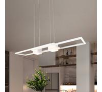 Trio Lighting Lámpara colgante LED Albany, blanca, 100 x 28 cm, aluminio, CCT atenuable