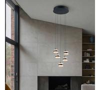 Trio Lighting lámpara colgante LED Dios, color níquel, Ø 45 cm, CCT, 5 luces.
