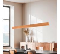 Trio Lighting Lámpara colgante LED Edgewood, longitud 150 cm, madera color madera, CCT