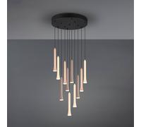 Trio Lighting Lámpara colgante LED Fiato, 11 luces, redonda, metal, topo, café