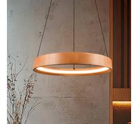 Trio Lighting Lámpara colgante LED Lynwood, Ø 50 cm, color madera, madera, atenuable