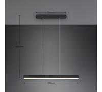 Trio Lighting Lámpara colgante LED Paros DUOline, barras, negro