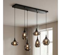 Trio Lighting Lámpara colgante Lumina, 6 luces, negro/cromo, cristal