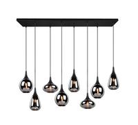 Trio Lighting Lámpara colgante Lumina, 8 luces, negro/cromo, cristal