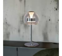 Trio Lighting Lámpara de mesa LED Flynt, altura 35 cm, color cromado, metal, CCT