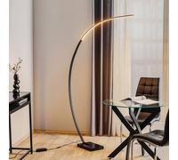 Trio Lighting Lámpara de pie del arco LED Bangkok, negro mate