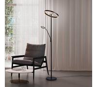 Trio Lighting Lámpara de pie LED Willis, negra, altura 180 cm metal CCT atenuador