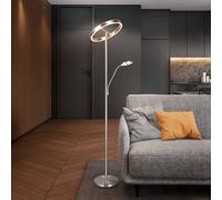 Trio Lighting Lámpara de pie LED Willis, níquel, altura 180 cm, atenuador CCT metálico