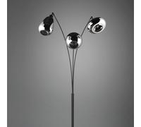Trio Lighting Lámpara de pie Lumina, 3 luces, negro/cromo, cristal
