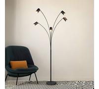 Trio Lighting Lámpara de pie Marley, negra, altura 200 cm, 5 luces, metal