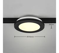 Trio Lighting Lámpara de riel LED Camillus para DUOline, negra, Ø 17 cm