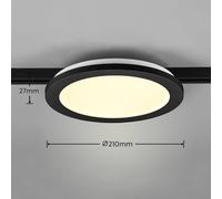 Trio Lighting Lámpara de riel LED Camillus para DUOline, negra, Ø 26 cm