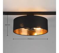 Trio Lighting Lámpara de riel para DUOline, negro-oro, E27