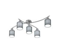 Trio Lighting Lámpara de techo Garda 5 brazos pantallas grises