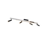 Trio Lighting LED downlight Zeno, 4 focos, aluminio/negro cepillado, metal
