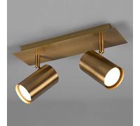 Trio Lighting Marley downlight de techo, latón envejecido, 2 luces