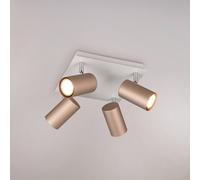 Trio Lighting Marley downlight de techo marrón/gris claro 24 x 24 cm 4 luces de metal
