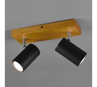Trio Lighting Marley downlight de techo, negro mate, 2 luces